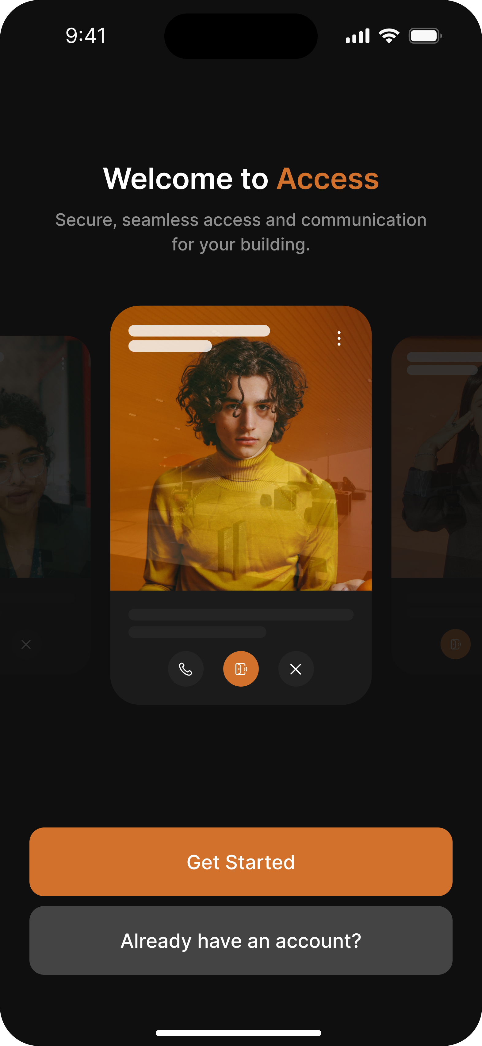 Access App Welcome Screen